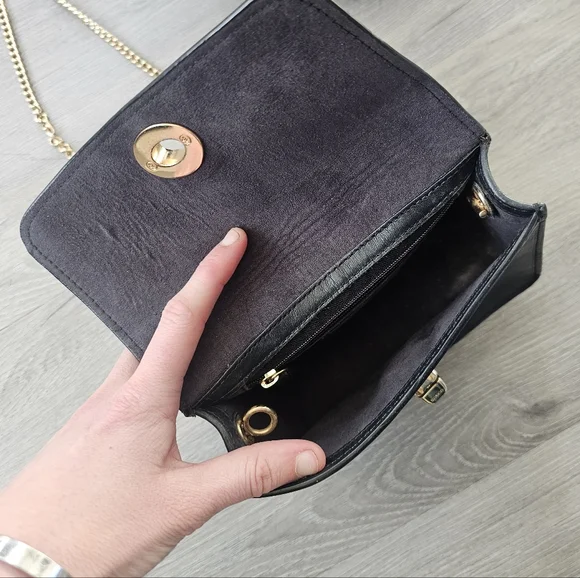 Black Leather Crossbody Bag - Picture 8 of 10